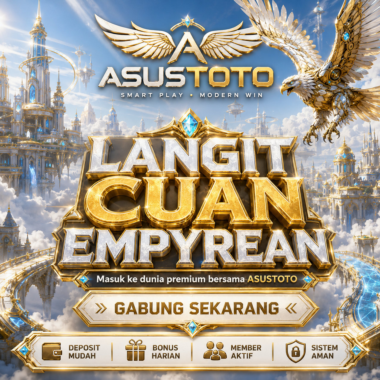 Banner ASUSTOTO — ilustrasi layanan dan kategori permainan
